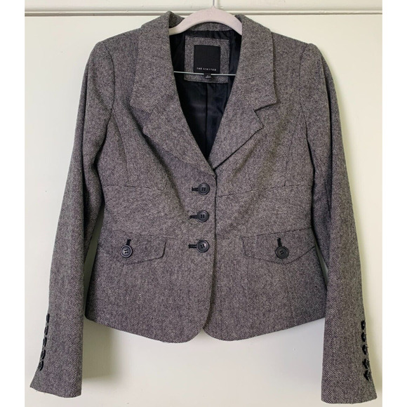 The Limited Womens Blazer Size 0 Grey Wool Blend - Picture 1 of 14